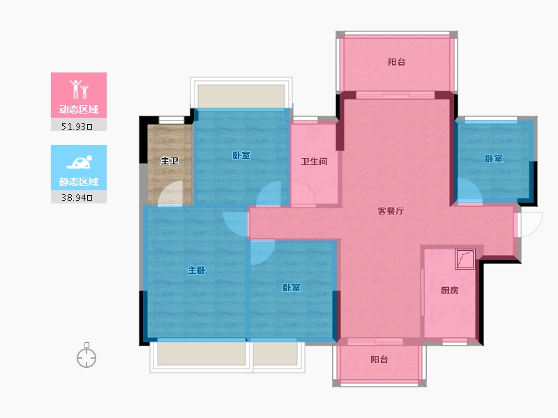 广西壮族自治区-南宁市-龙光玖誉城-84.85-户型库-动静分区