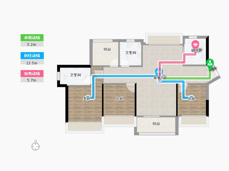 广东省-惠州市-金裕星河梧桐湾花园-86.18-户型库-动静线