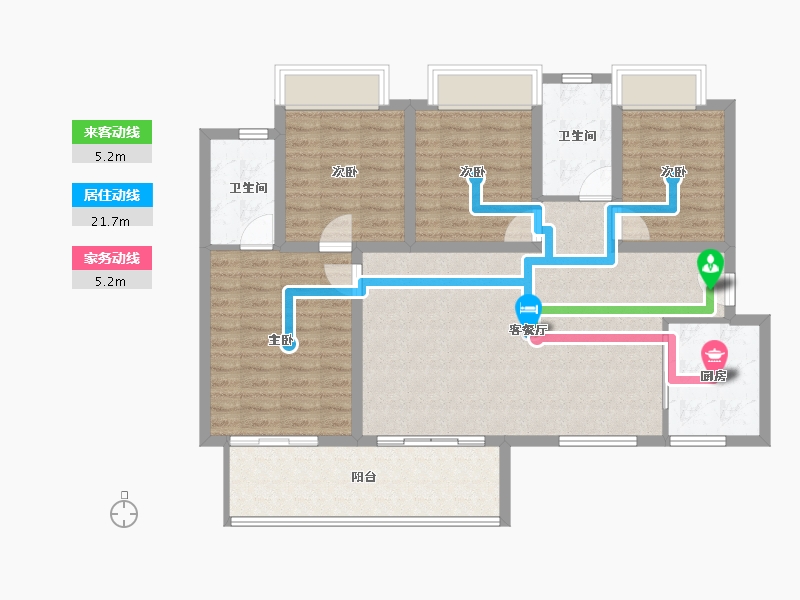 湖南省-长沙市-金科集美天辰-106.15-户型库-动静线