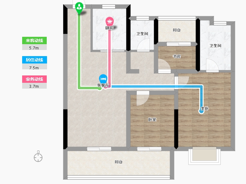 江苏省-常州市-嘉宏空港国际星光城-84.00-户型库-动静线