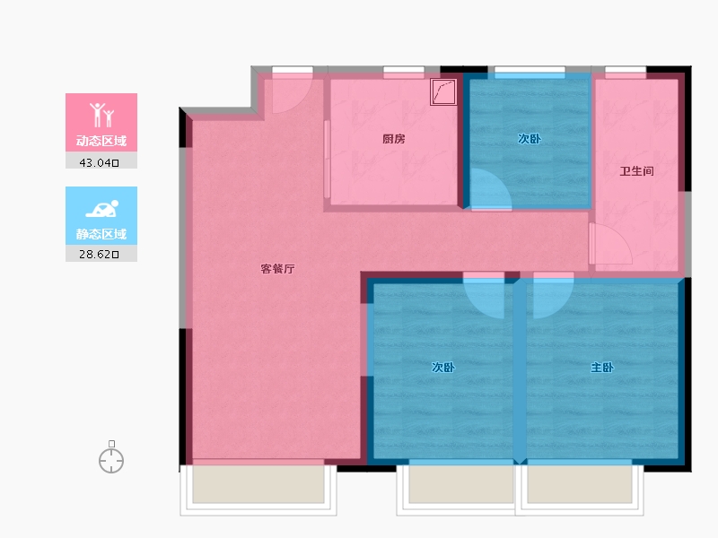 辽宁省-大连市-万科未来之光-72.00-户型库-动静分区