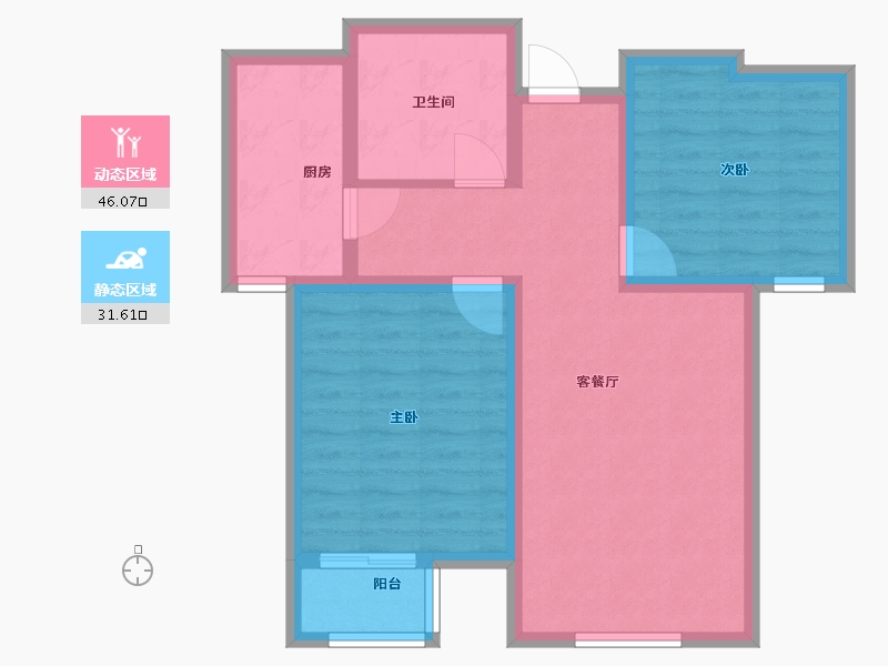 河北省-廊坊市-衡际城锦绣荣府-68.80-户型库-动静分区