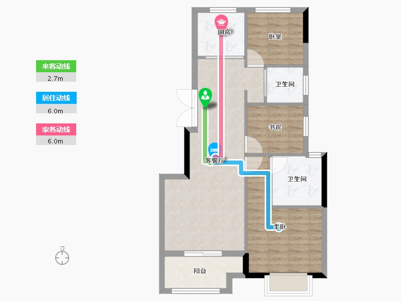 浙江省-嘉兴市-鸿翔紫慈里-71.20-户型库-动静线