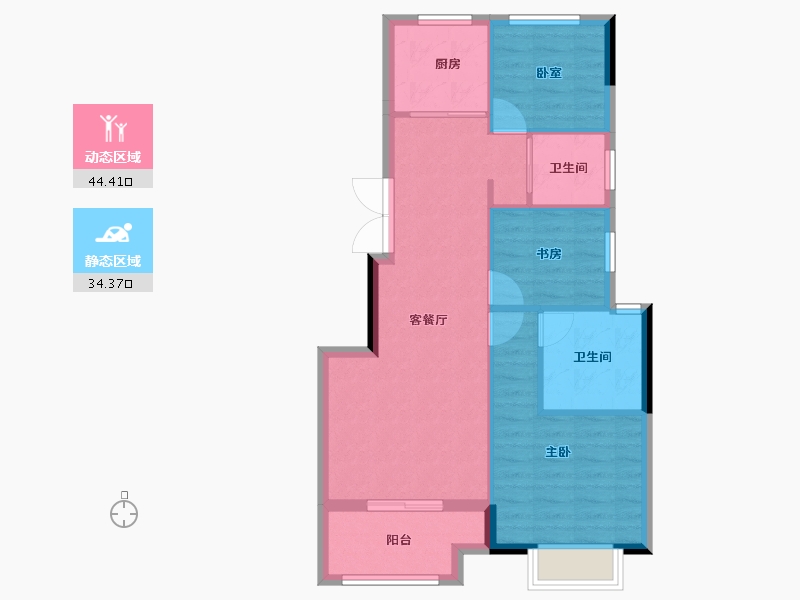 浙江省-嘉兴市-鸿翔紫慈里-71.20-户型库-动静分区