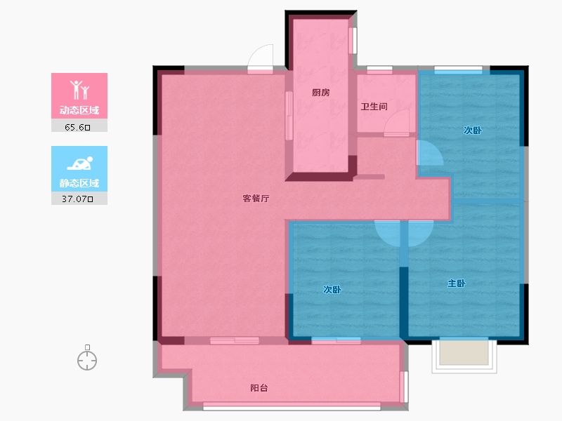 江苏省-盐城市-国投欧亚·璟宸-92.00-户型库-动静分区