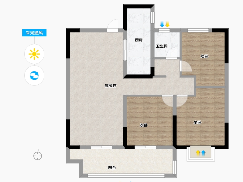 江苏省-盐城市-国投欧亚·璟宸-92.00-户型库-采光通风