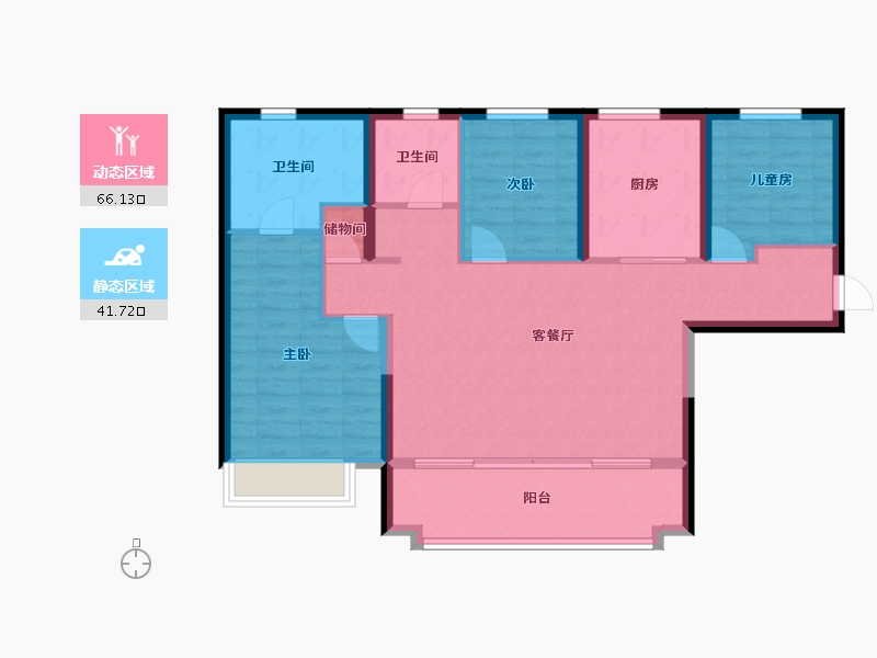 甘肃省-兰州市-万科水晶城-97.37-户型库-动静分区