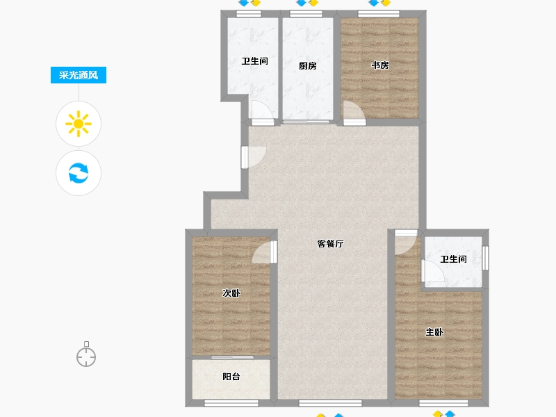 山东省-潍坊市-华安悦澜府-102.24-户型库-采光通风