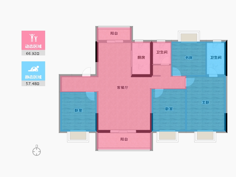 江苏省-南京市-碧桂园泊云间-112.00-户型库-动静分区