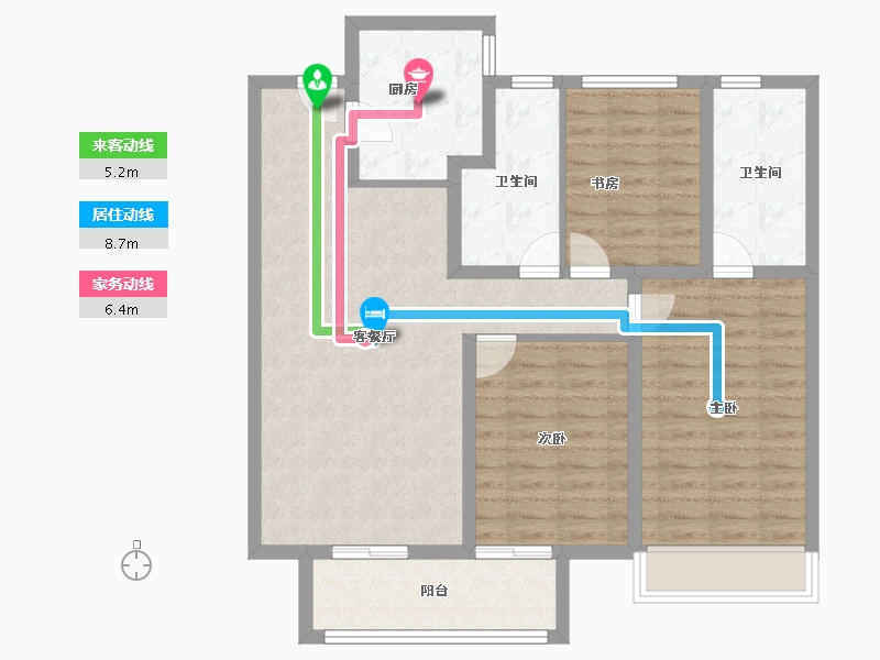 河北省-廊坊市-融创·翡丽壹虢-93.60-户型库-动静线