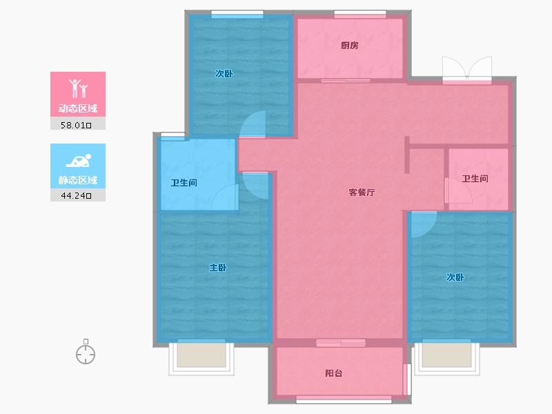 河北省-石家庄市-万科翡翠四季-92.01-户型库-动静分区