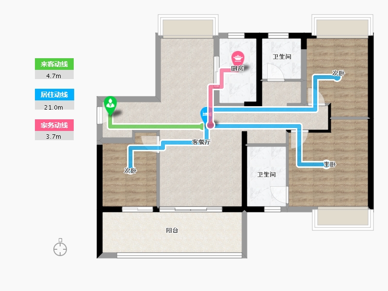 海南省-三亚市-保利崖州湾-94.67-户型库-动静线