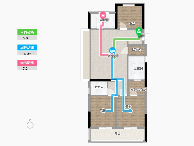 浙江省-台州市-中天望江府-87.14-户型库-动静线