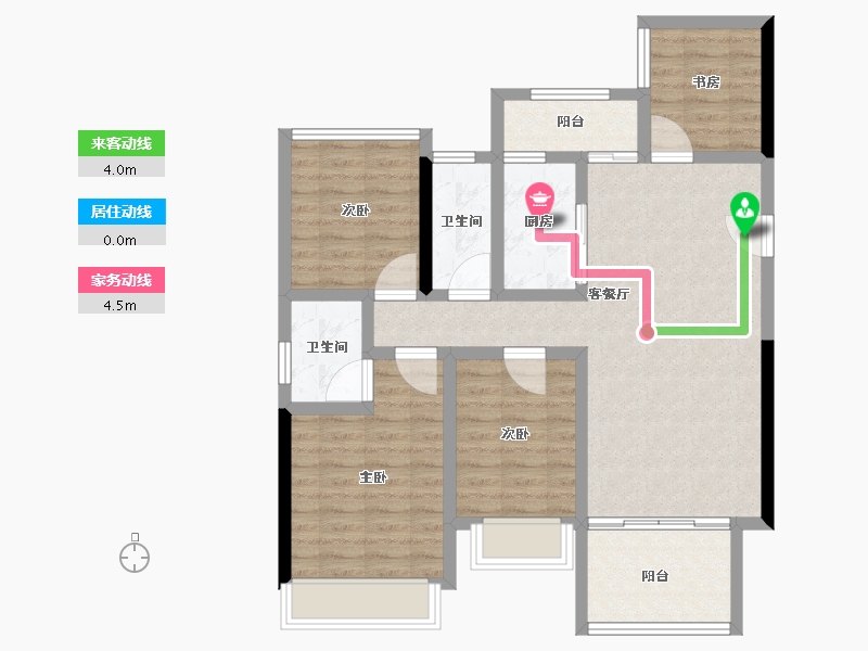 广东省-湛江市-政泰广场-90.01-户型库-动静线