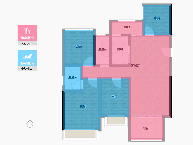 广东省-湛江市-政泰广场-90.01-户型库-动静分区