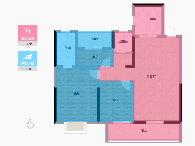 江苏省-常州市-嘉宏空港国际星光城-87.20-户型库-动静分区