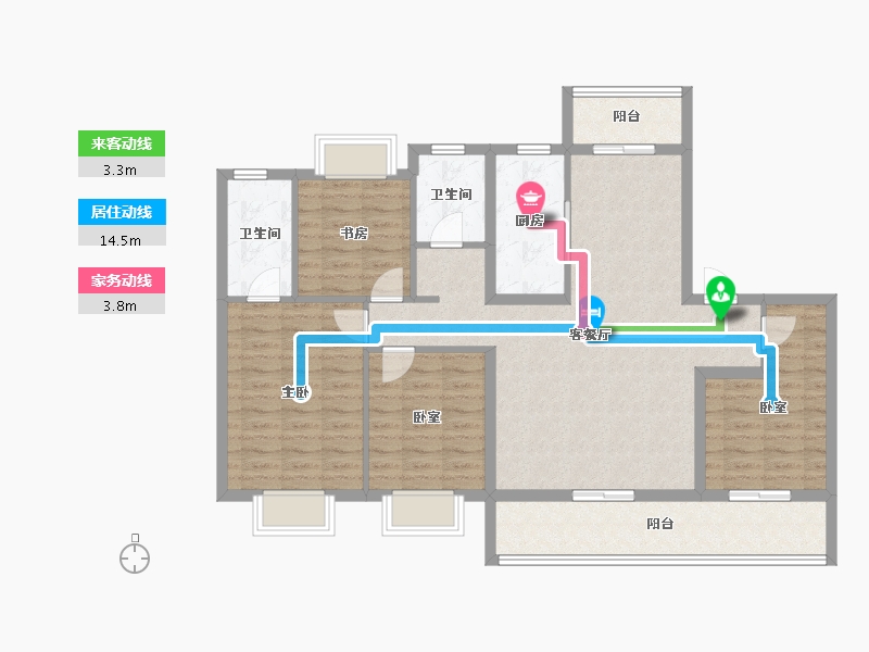 江苏省-南京市-新城振业铭著风华-108.80-户型库-动静线