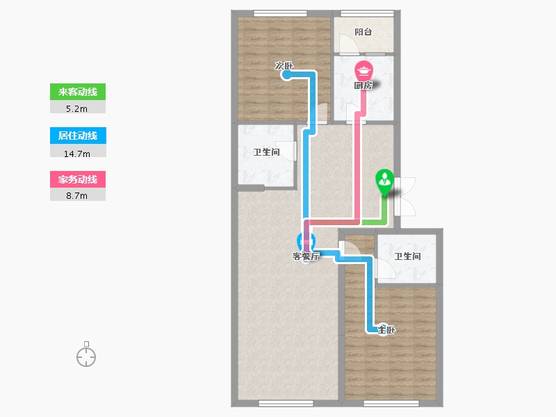 黑龙江省-哈尔滨市-宝宇天邑珑湾-99.03-户型库-动静线