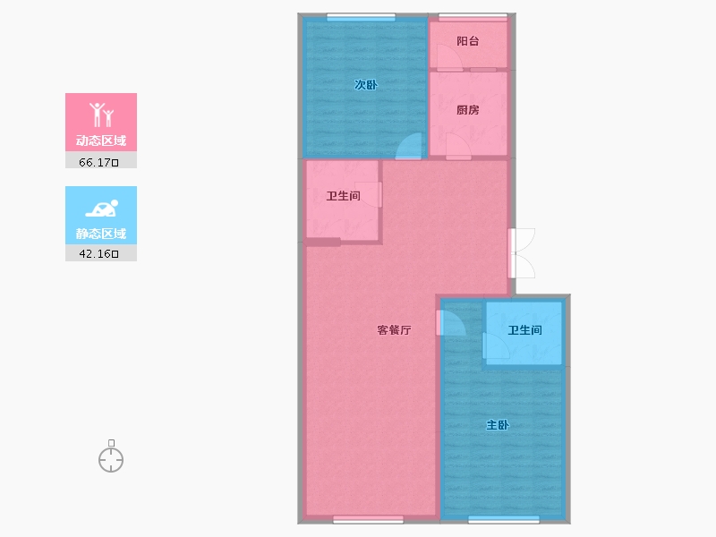 黑龙江省-哈尔滨市-宝宇天邑珑湾-99.03-户型库-动静分区