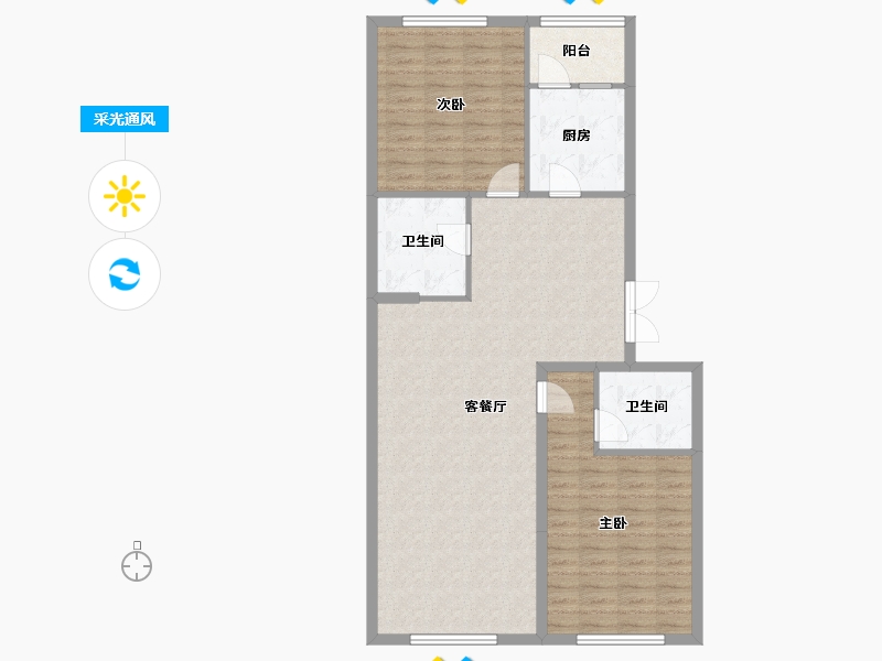 黑龙江省-哈尔滨市-宝宇天邑珑湾-99.03-户型库-采光通风