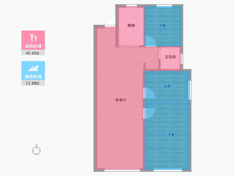 辽宁省-沈阳市-中瑞府-69.88-户型库-动静分区