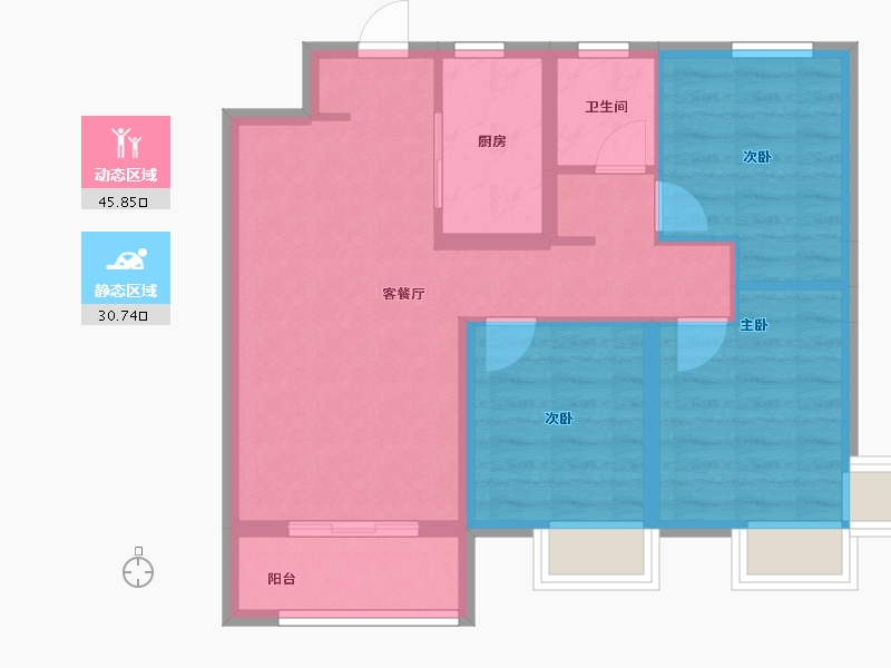 河北省-石家庄市-万科翡翠四季-68.03-户型库-动静分区