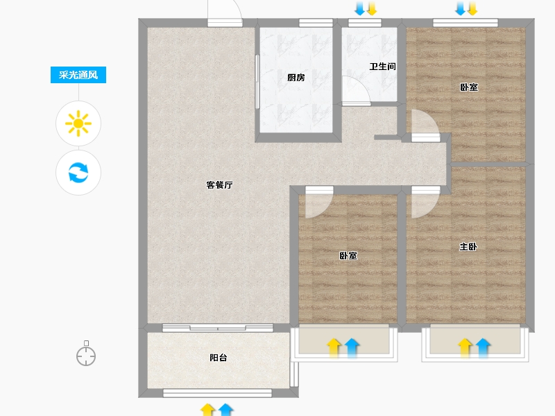 山东省-日照市-安泰悠然居-90.39-户型库-采光通风