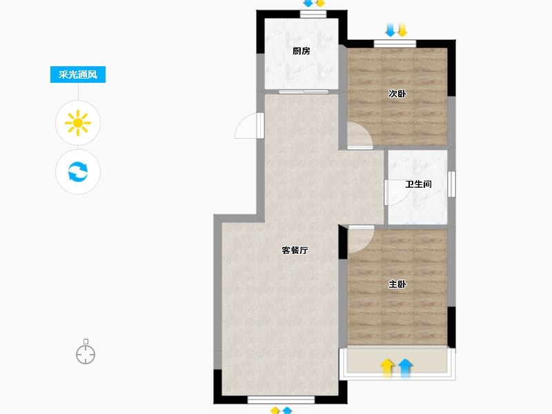 辽宁省-沈阳市-太湖龙府世家-60.25-户型库-采光通风