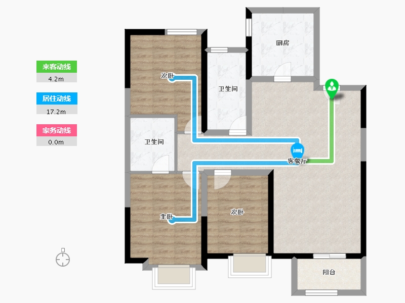 河北省-廊坊市-绿宸·汤泉华府-93.70-户型库-动静线