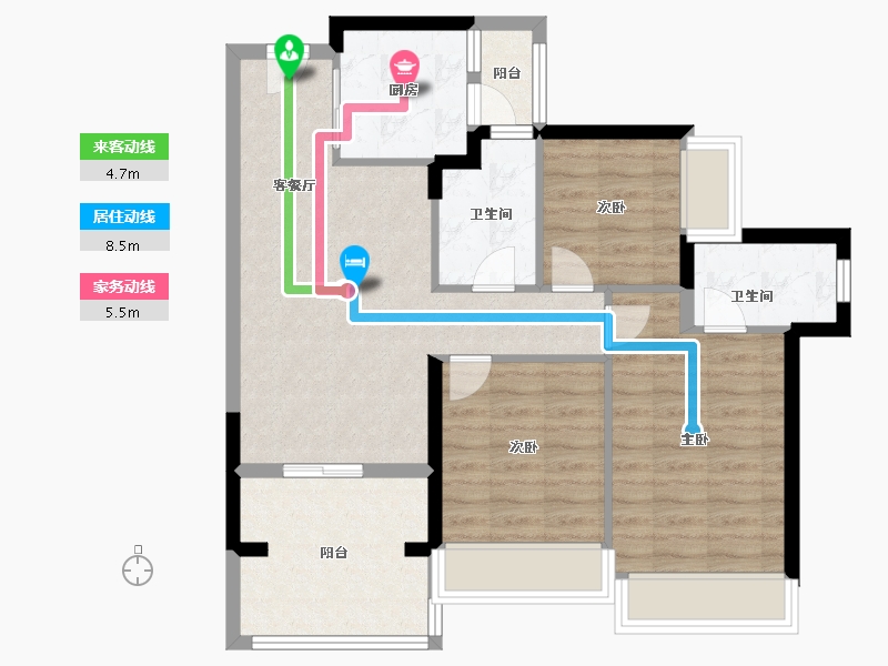 广东省-珠海市-龙光·玖榕湾-79.20-户型库-动静线