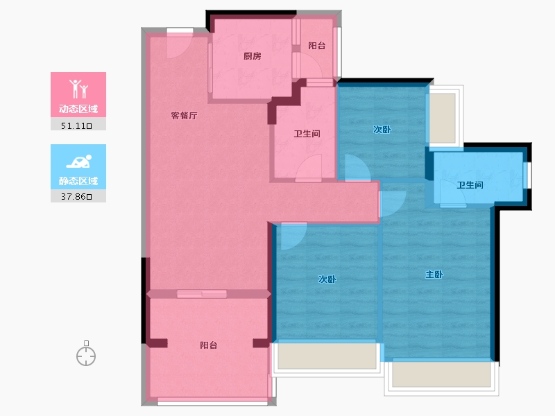 广东省-珠海市-龙光·玖榕湾-79.20-户型库-动静分区