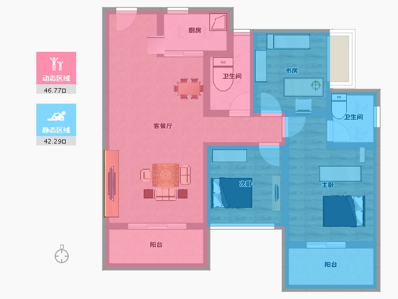 广西壮族自治区-南宁市-光明城市四期-77.49-户型库-动静分区