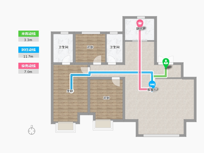 河北省-廊坊市-融创·翡丽壹虢-112.00-户型库-动静线