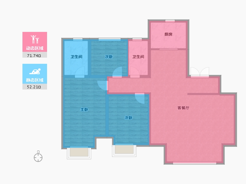 河北省-廊坊市-融创·翡丽壹虢-112.00-户型库-动静分区