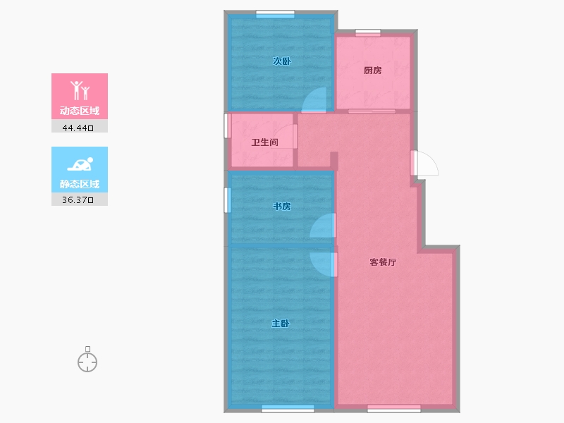 辽宁省-沈阳市-中瑞府-72.99-户型库-动静分区