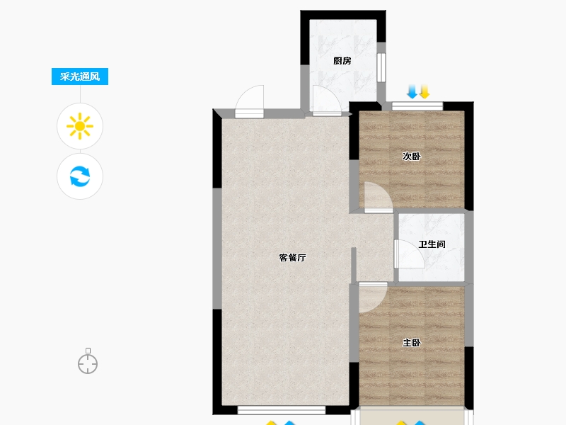 辽宁省-沈阳市-太湖龙府世家-55.60-户型库-采光通风