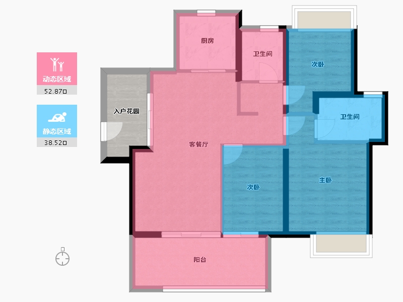 海南省-三亚市-保利崖州湾-87.86-户型库-动静分区