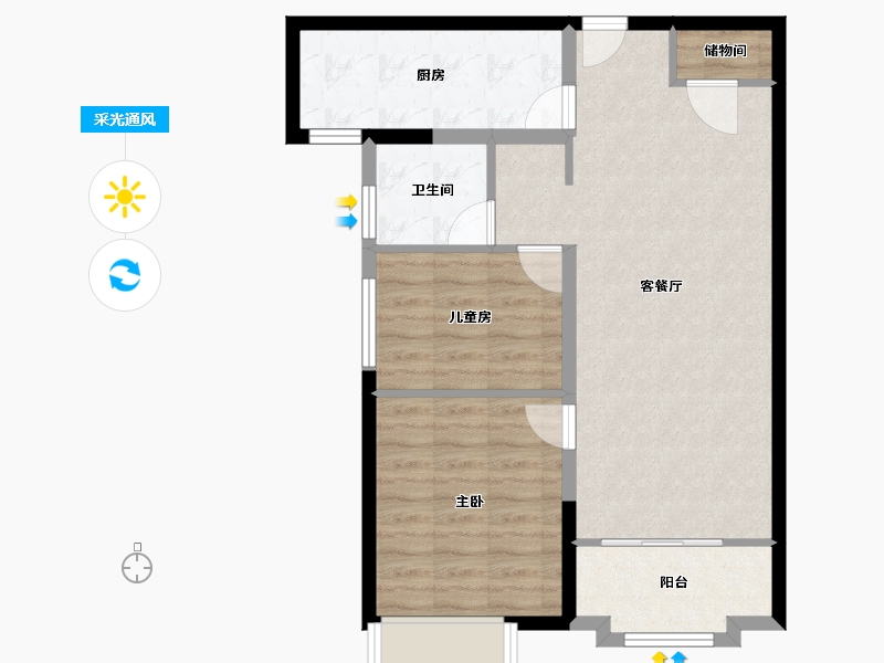 甘肃省-兰州市-万科水晶城-72.00-户型库-采光通风