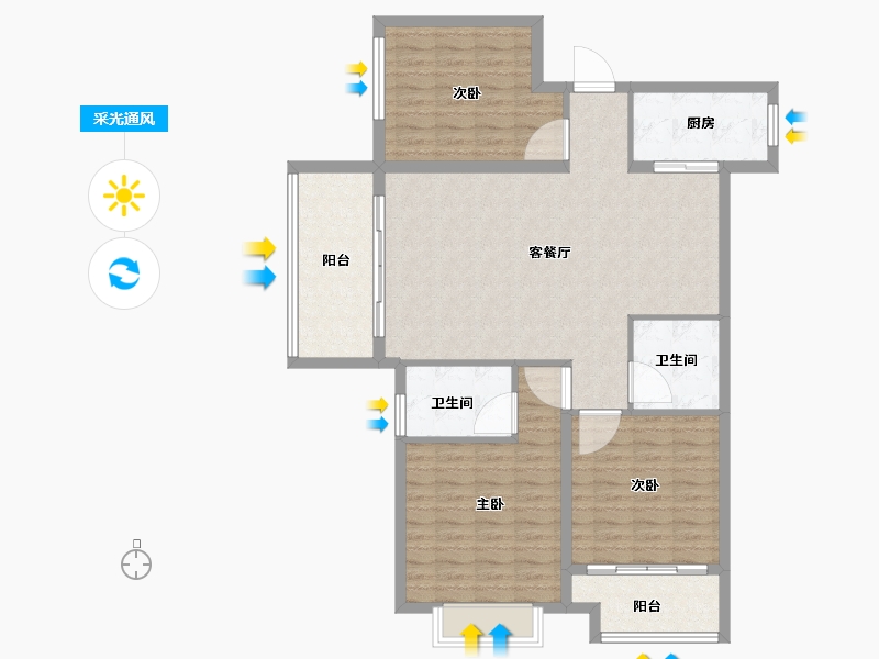 山东省-临沂市-颐龙恒泰·陶然里-110.41-户型库-采光通风