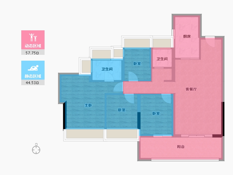 广东省-广州市-天悦云湖-87.00-户型库-动静分区