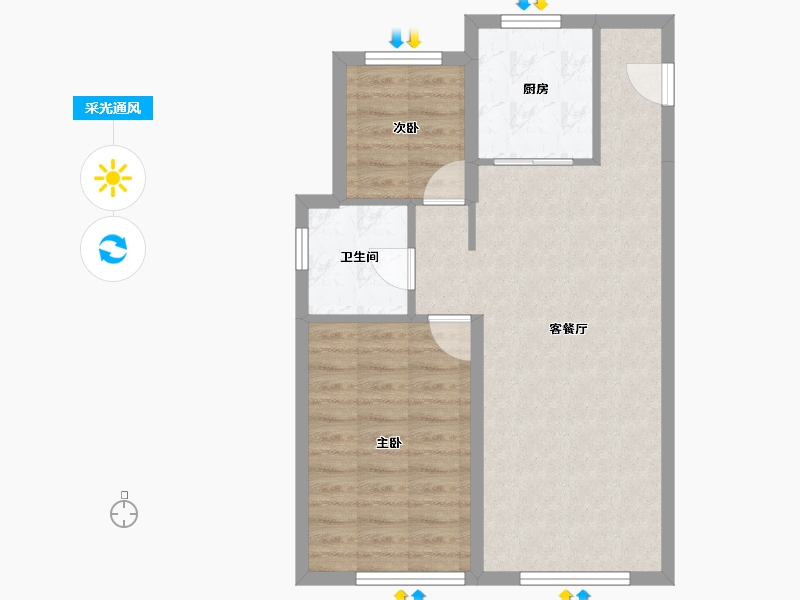 辽宁省-沈阳市-中瑞府-61.51-户型库-采光通风