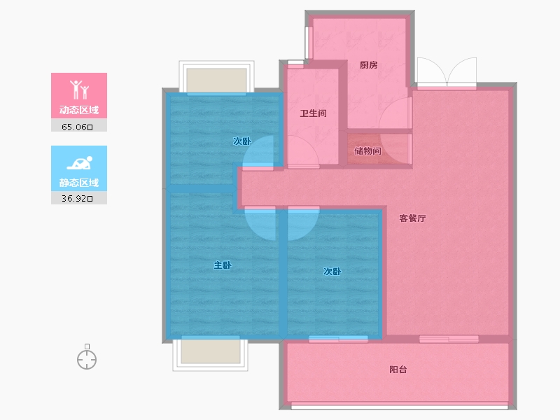 江苏省-镇江市-天怡珑蟠里·九珑苑-91.01-户型库-动静分区