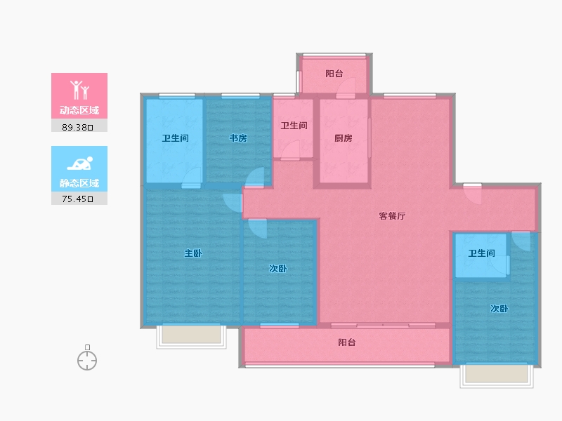 山东省-潍坊市-弘润·青州府-149.45-户型库-动静分区