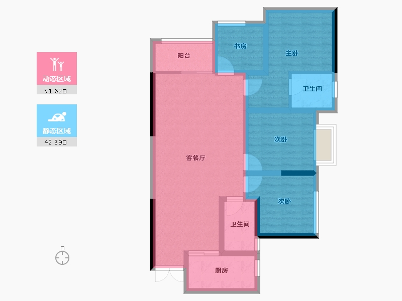 四川省-资阳市-佰盛天禧-83.25-户型库-动静分区