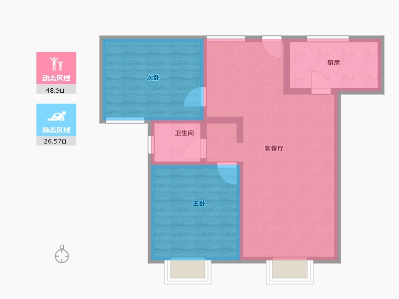 天津-天津市-贻成学府壹号-66.96-户型库-动静分区