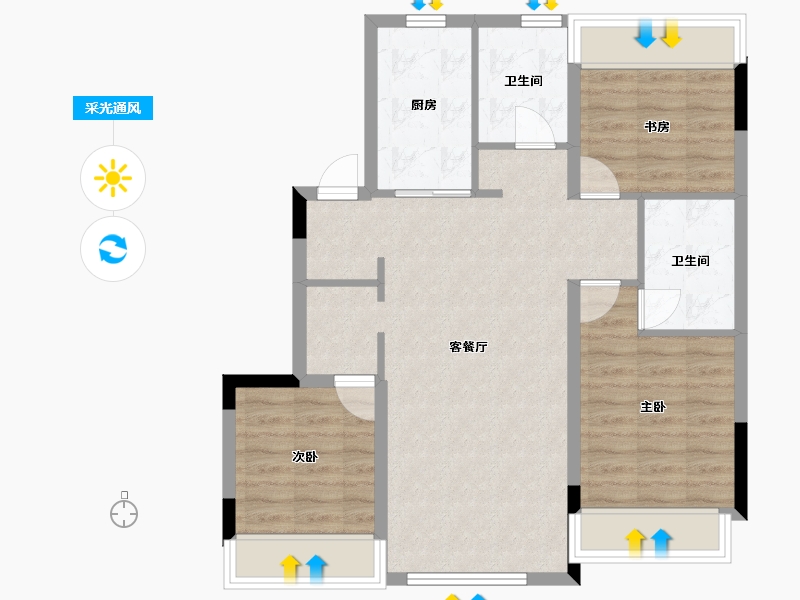 辽宁省-沈阳市-太湖龙府世家-78.06-户型库-采光通风