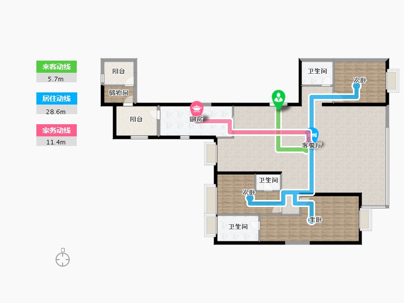 湖北省-武汉市-万达御湖汉印-210.47-户型库-动静线