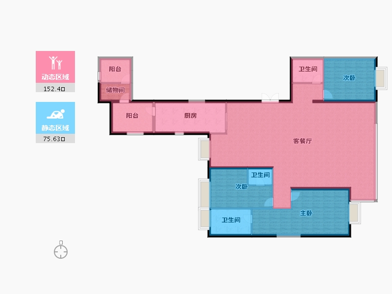 湖北省-武汉市-万达御湖汉印-210.47-户型库-动静分区