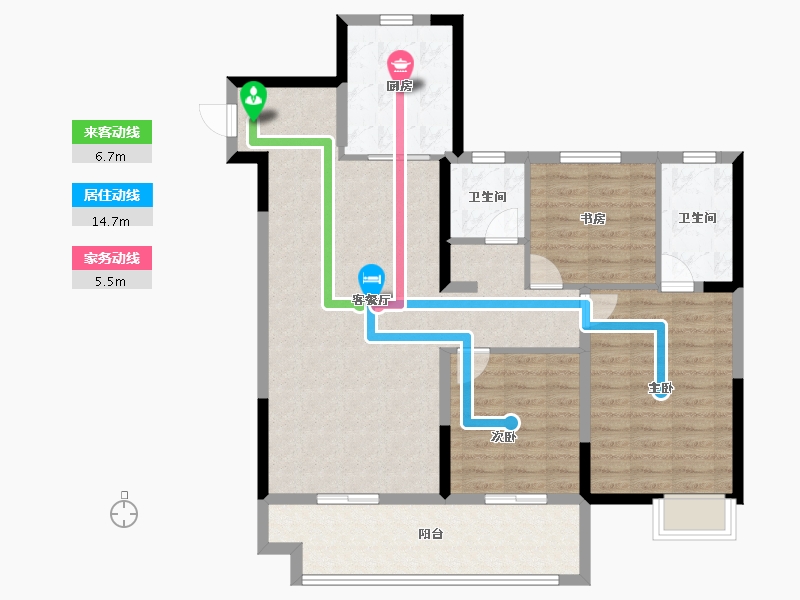 江苏省-盐城市-国投欧亚·璟宸-102.40-户型库-动静线