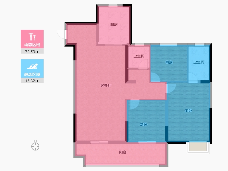 江苏省-盐城市-国投欧亚·璟宸-102.40-户型库-动静分区